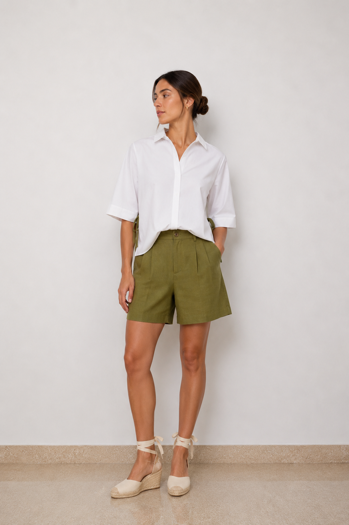 Camisa Nathalie con Lazo Verde