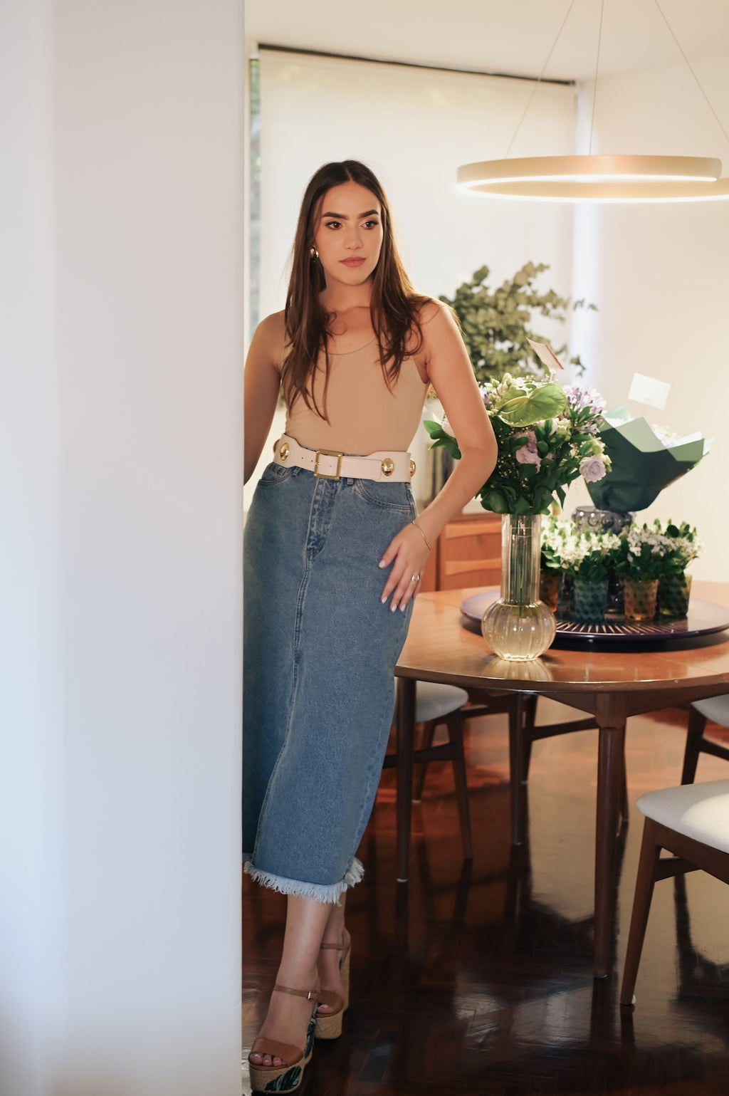 Falda de Denim Claro