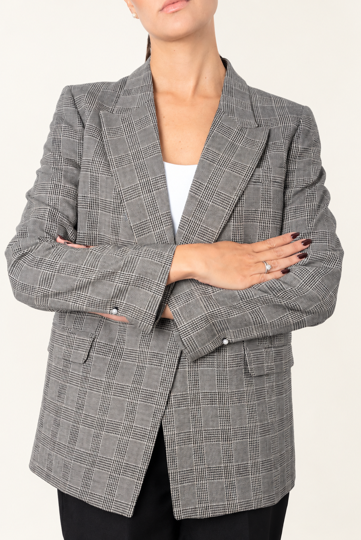 Blazer Époque Principe de Gales Negro