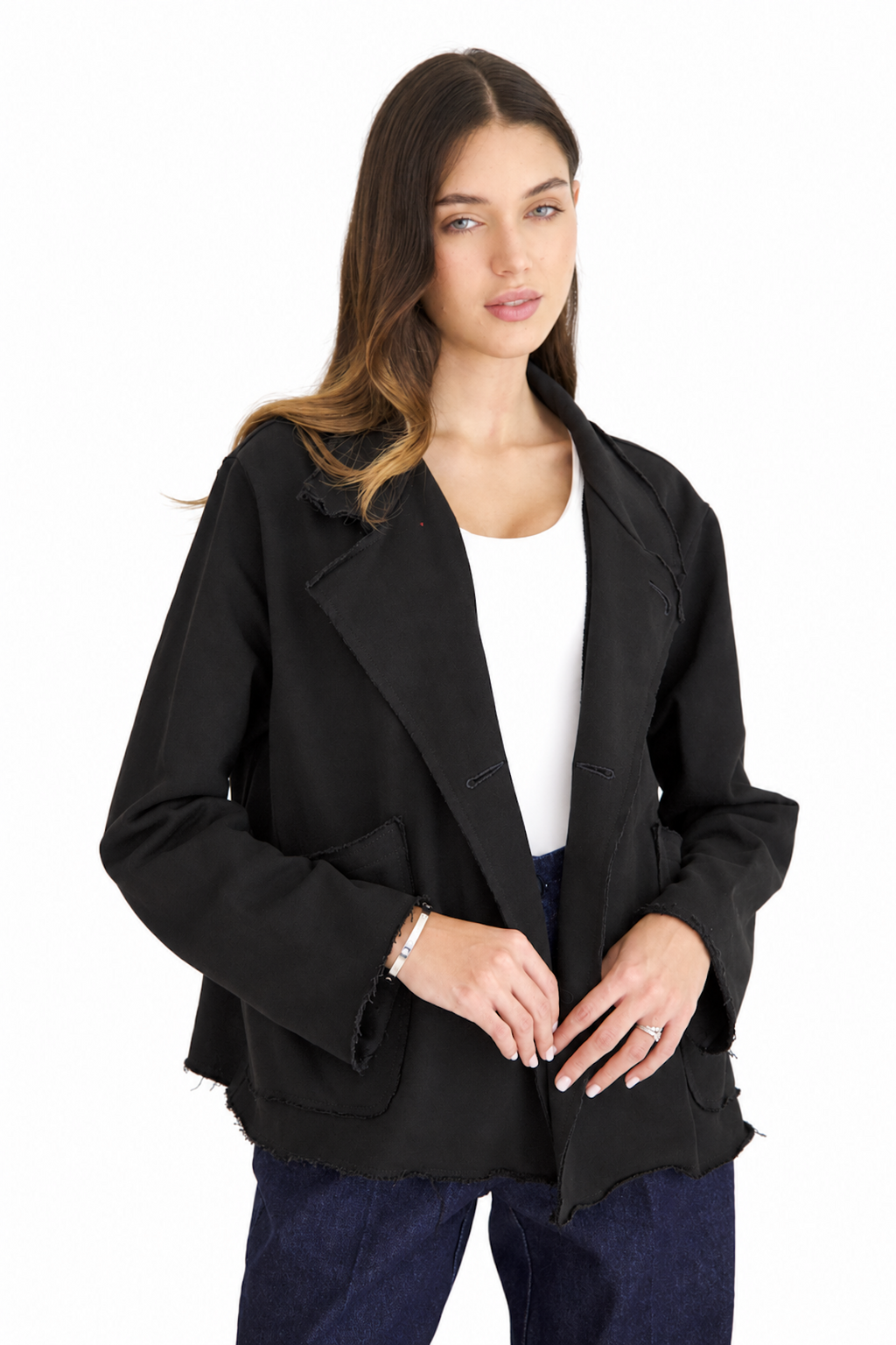 Cardigan tipo Blazer Negro