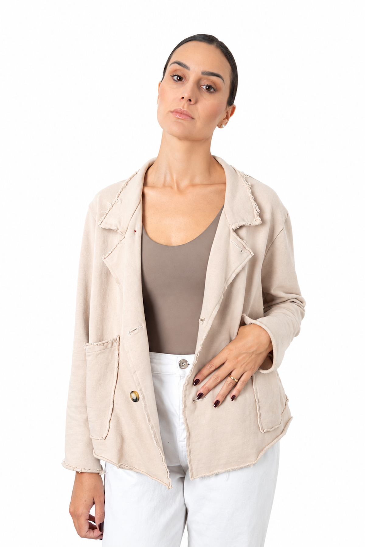 Cardigan tipo Blazer Beige