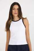 Tank Top Blanco con Navy