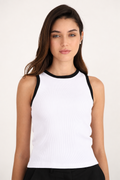 Tank Top Blanco con Negro