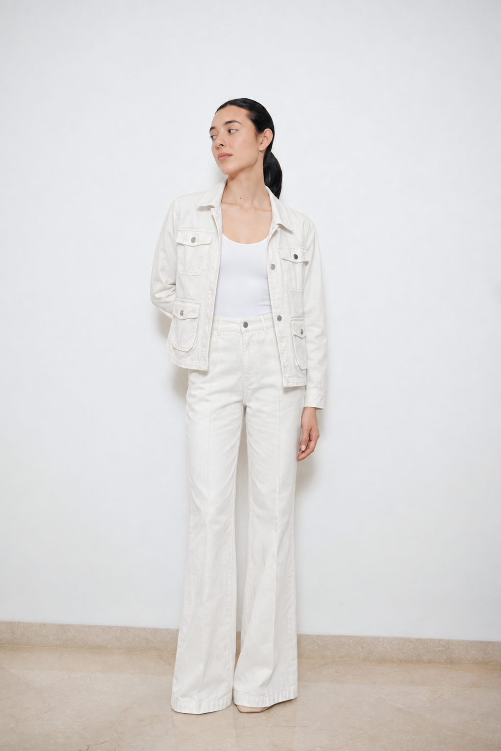 Chaqueta Denim Blanca