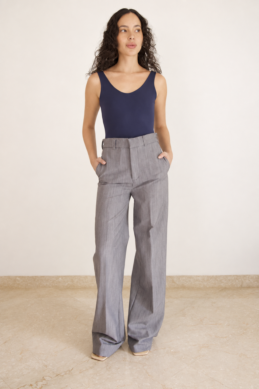 Pantalón Palazzo de Rayas Navy