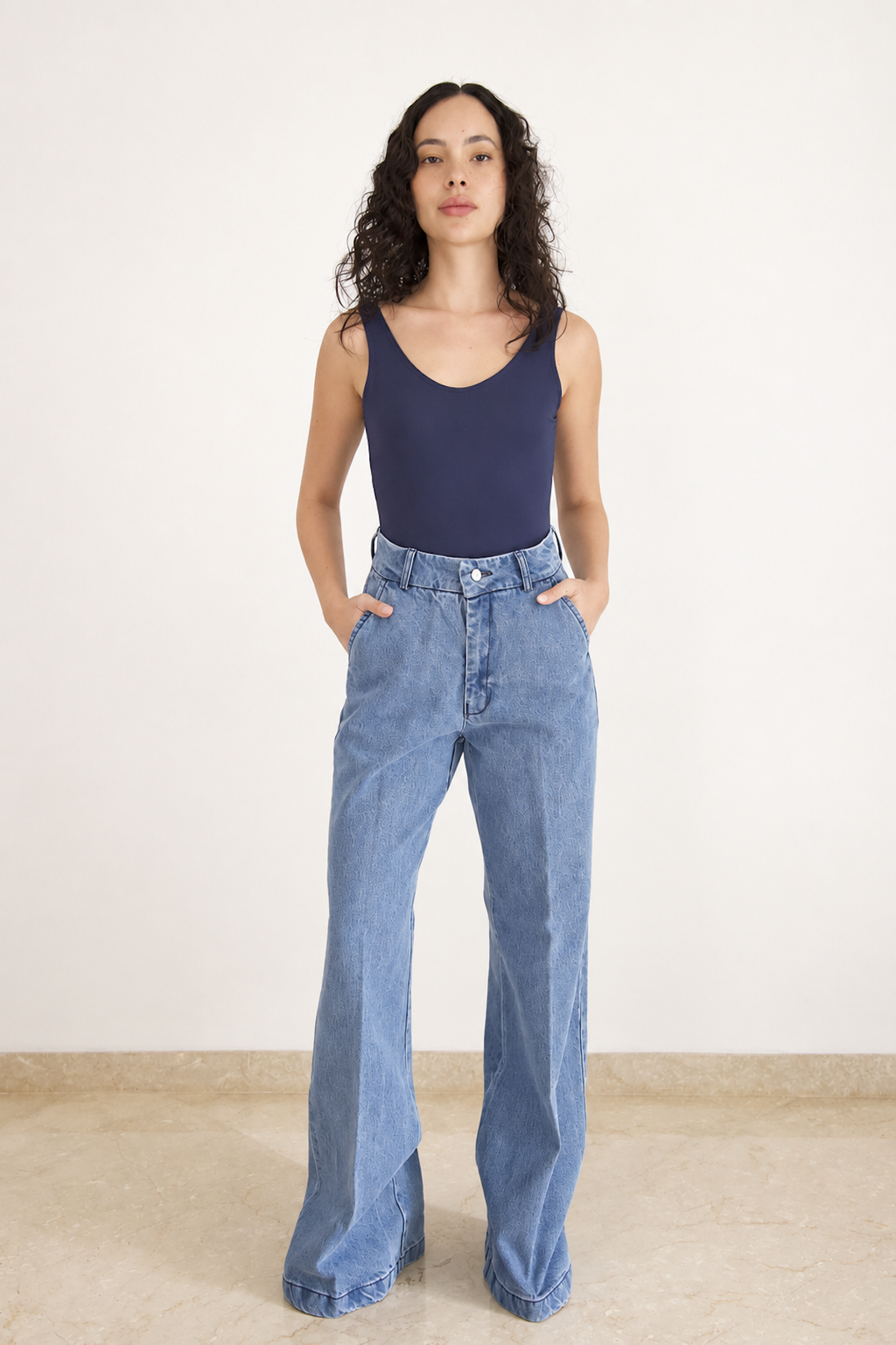 Pantalón Palazzo Blue Jean Claro