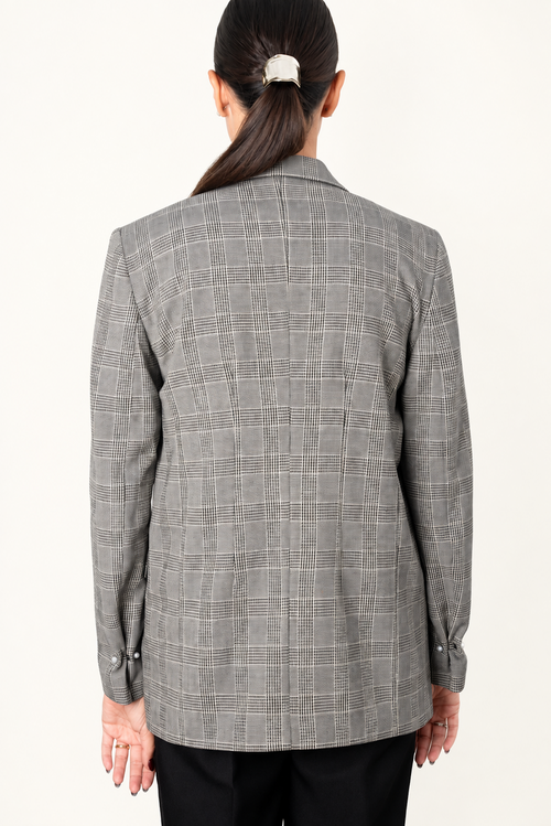 Blazer Époque Principe de Gales Negro