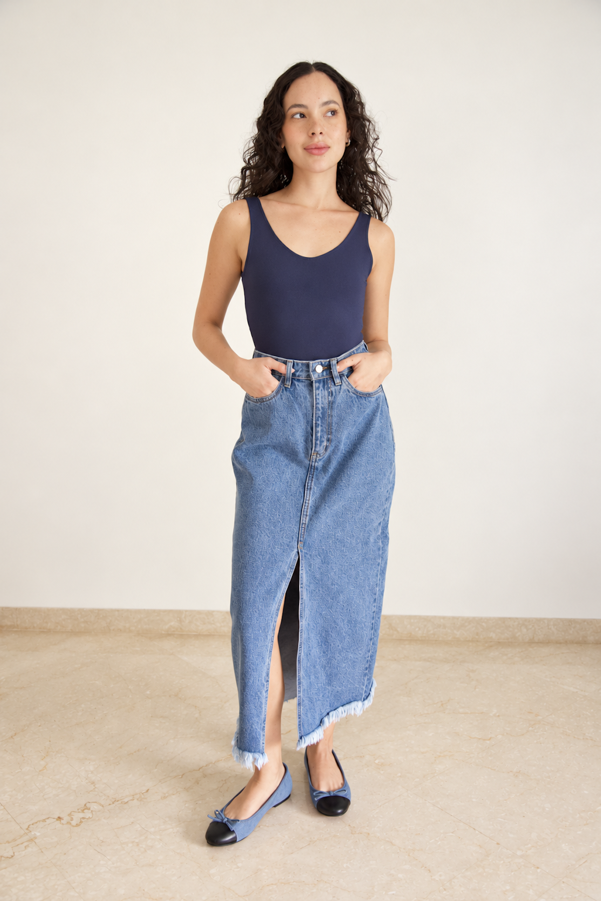 Falda de Denim Claro