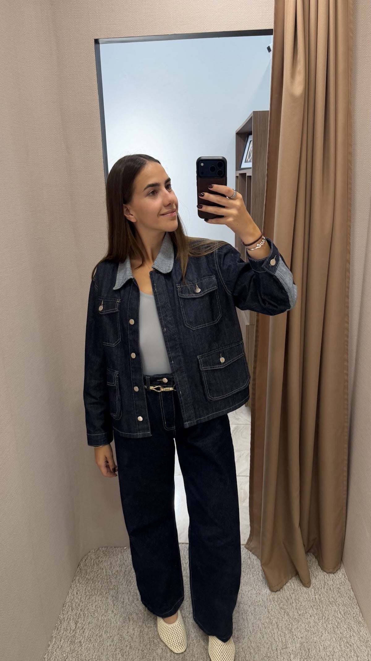 Chaqueta Bicolor de Blue Jean Oscuro