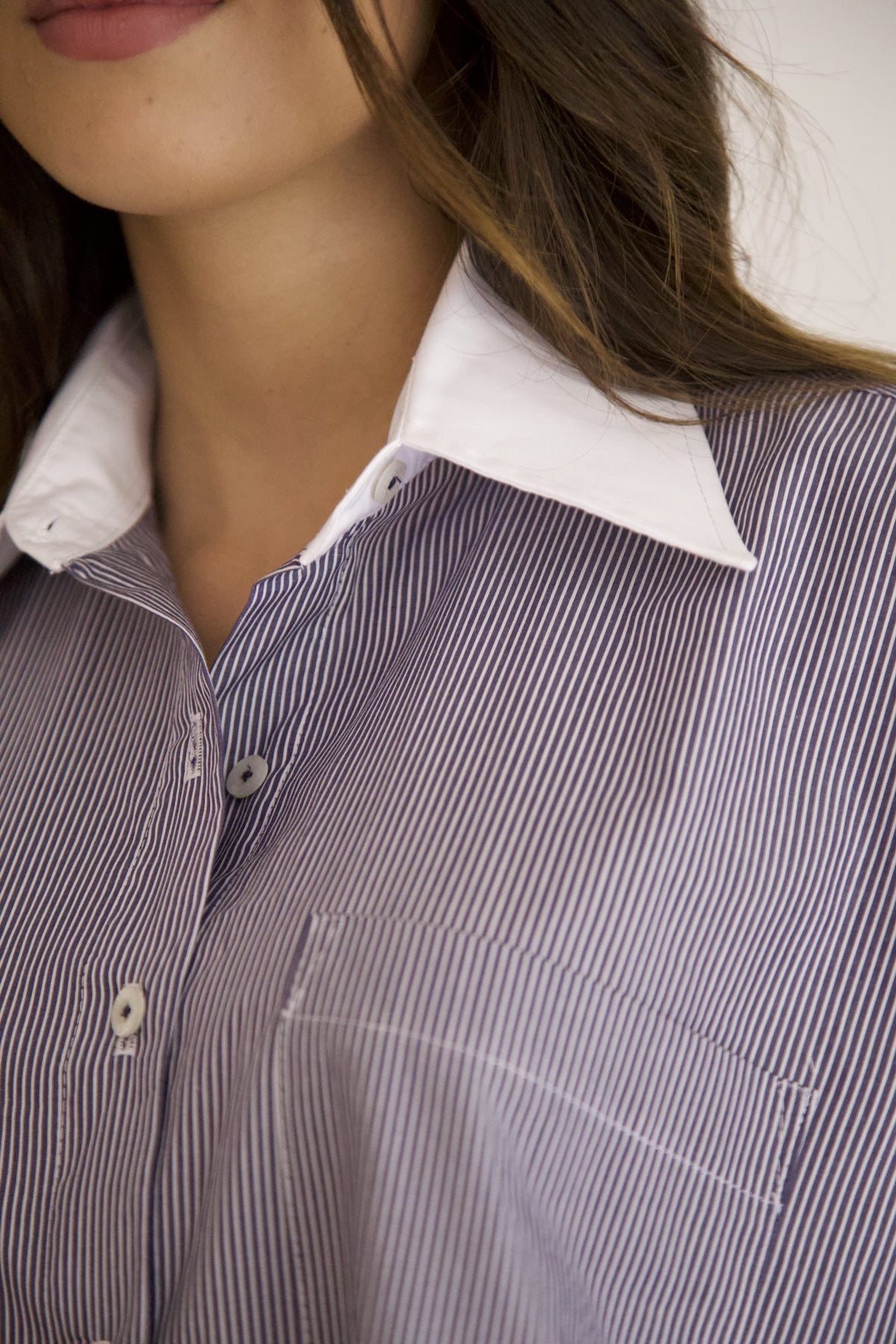 Camisa Bicolor Rayas Navy