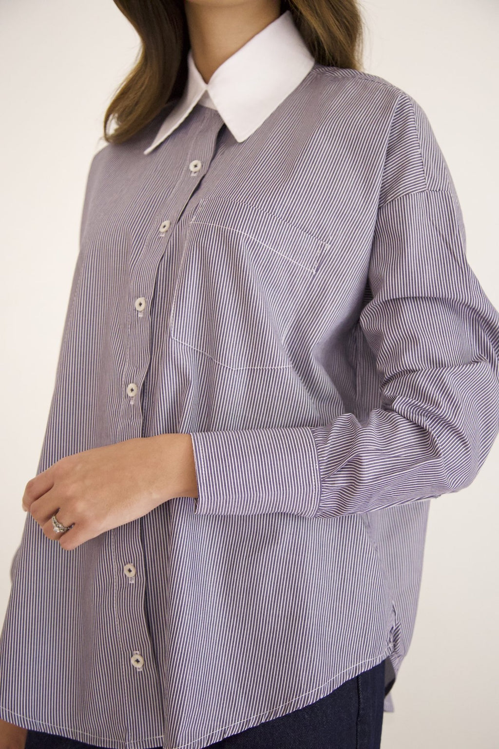 Camisa Bicolor Rayas Navy
