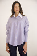 Camisa Bicolor Rayas Azul