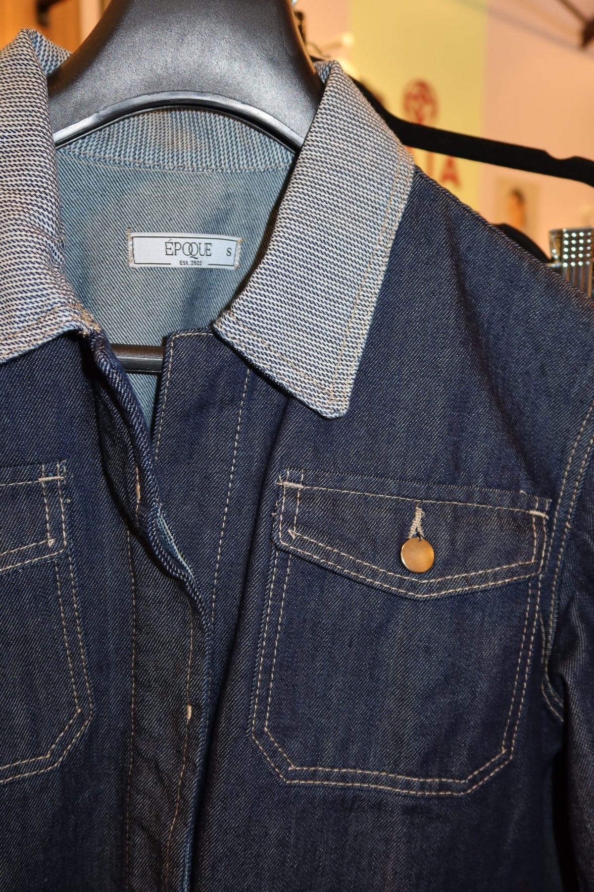 Chaqueta Bicolor de Blue Jean Oscuro