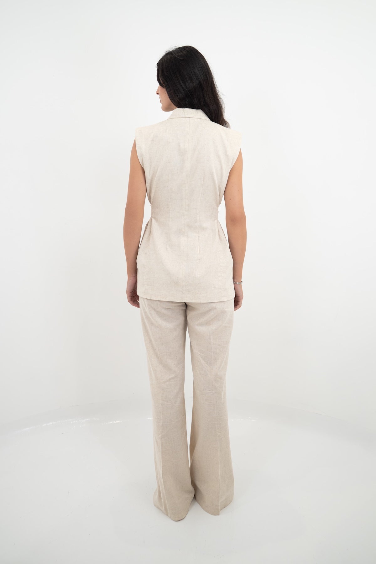 Chaleco Époque de Lino Beige