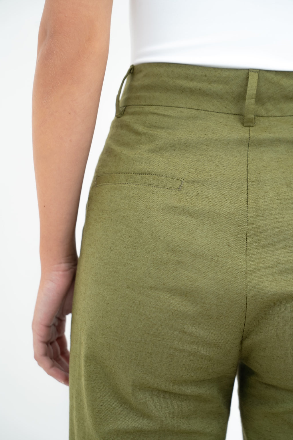 Pantalón Palazzo en Lino Verde