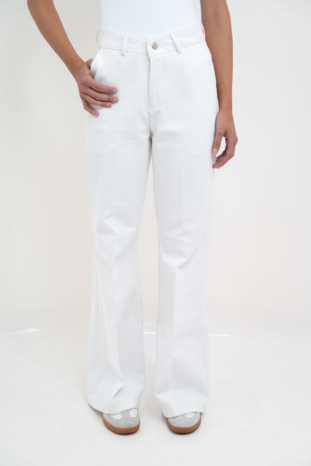 Pantalón Palazzo Denim Blanco