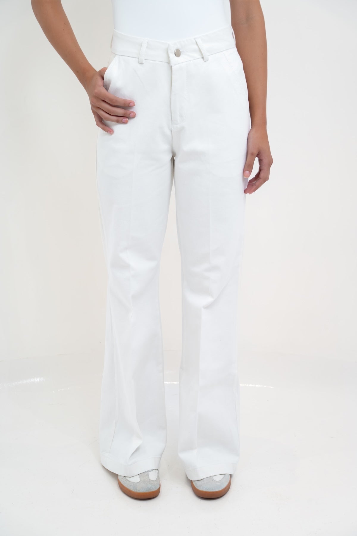 Pantalón Palazzo Denim Blanco