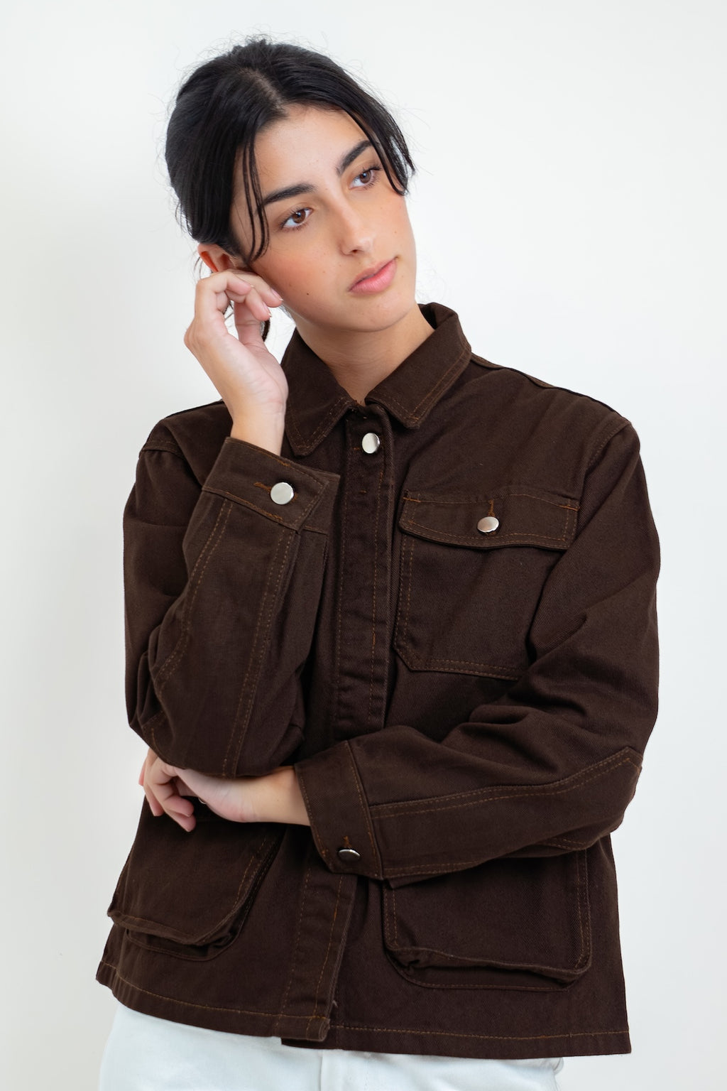 Chaqueta Denim Marrón