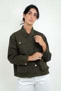 Chaqueta Denim Verde Oliva
