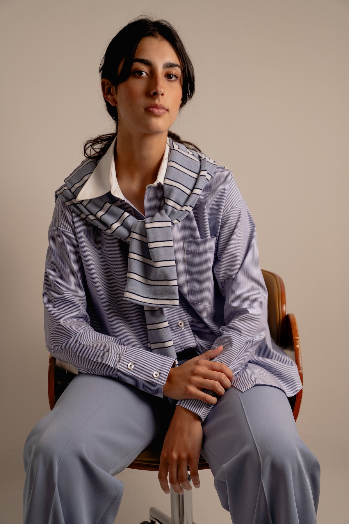 Chemise Époque Bicolor Azul