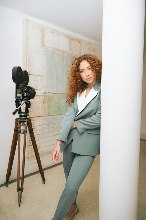 Blazer Blanca Teal