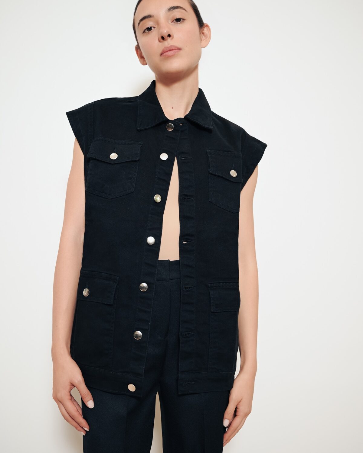 Chaleco Denim Negro