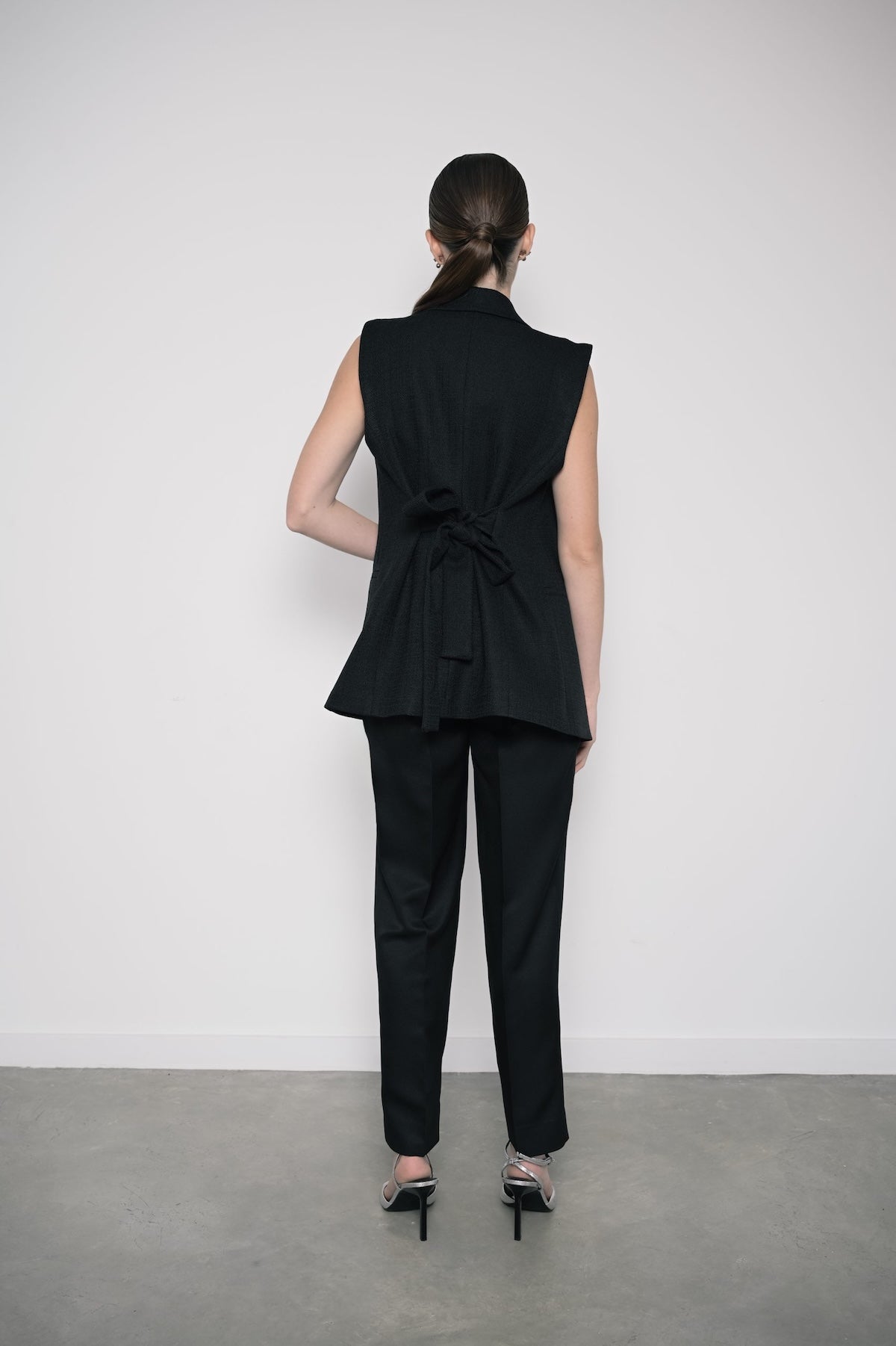 Chaleco Époque en Tweed Negro