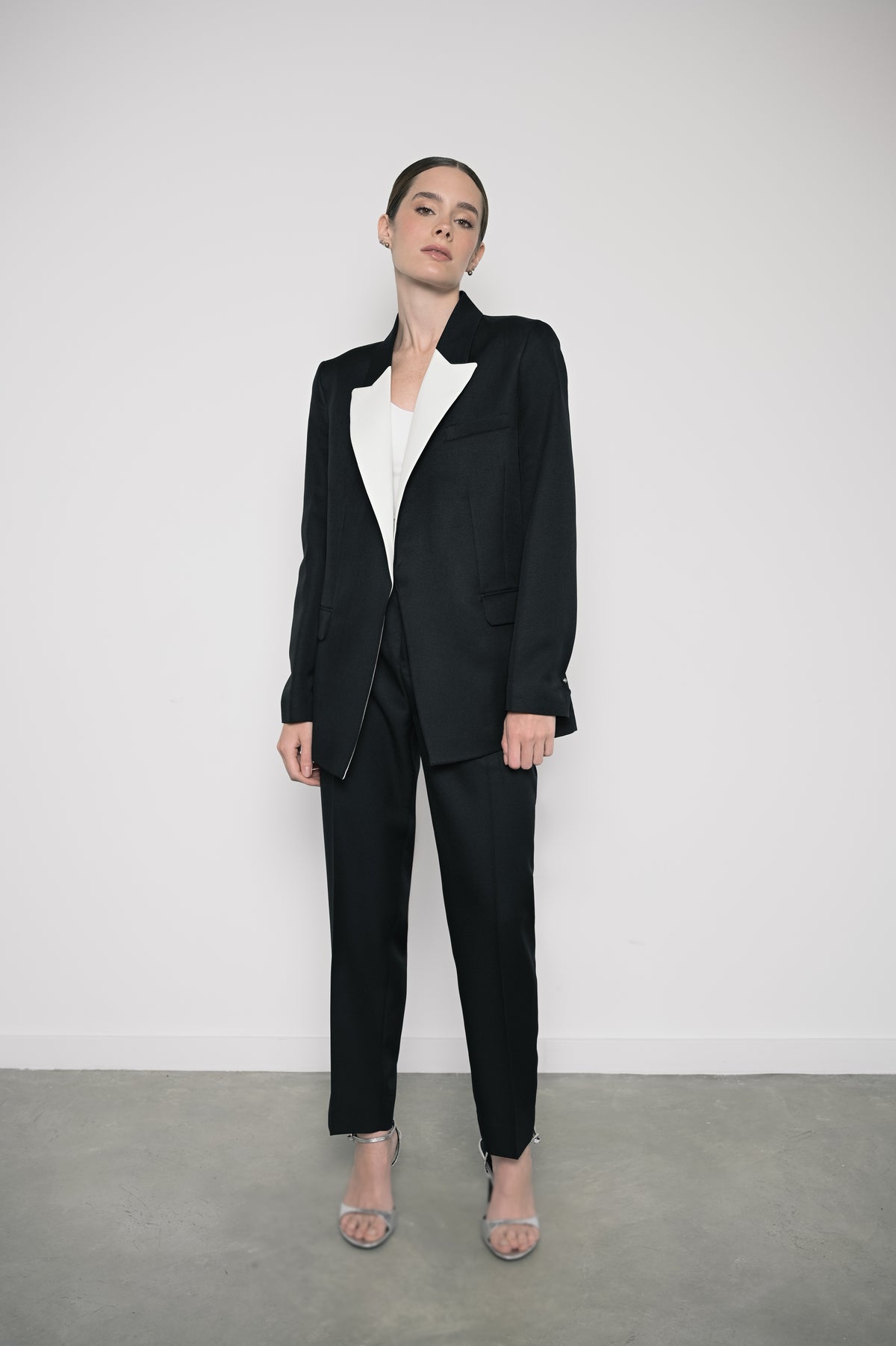 Blazer Blanca Negro