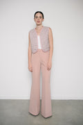 Chaleco Crop de Tweed Rosado