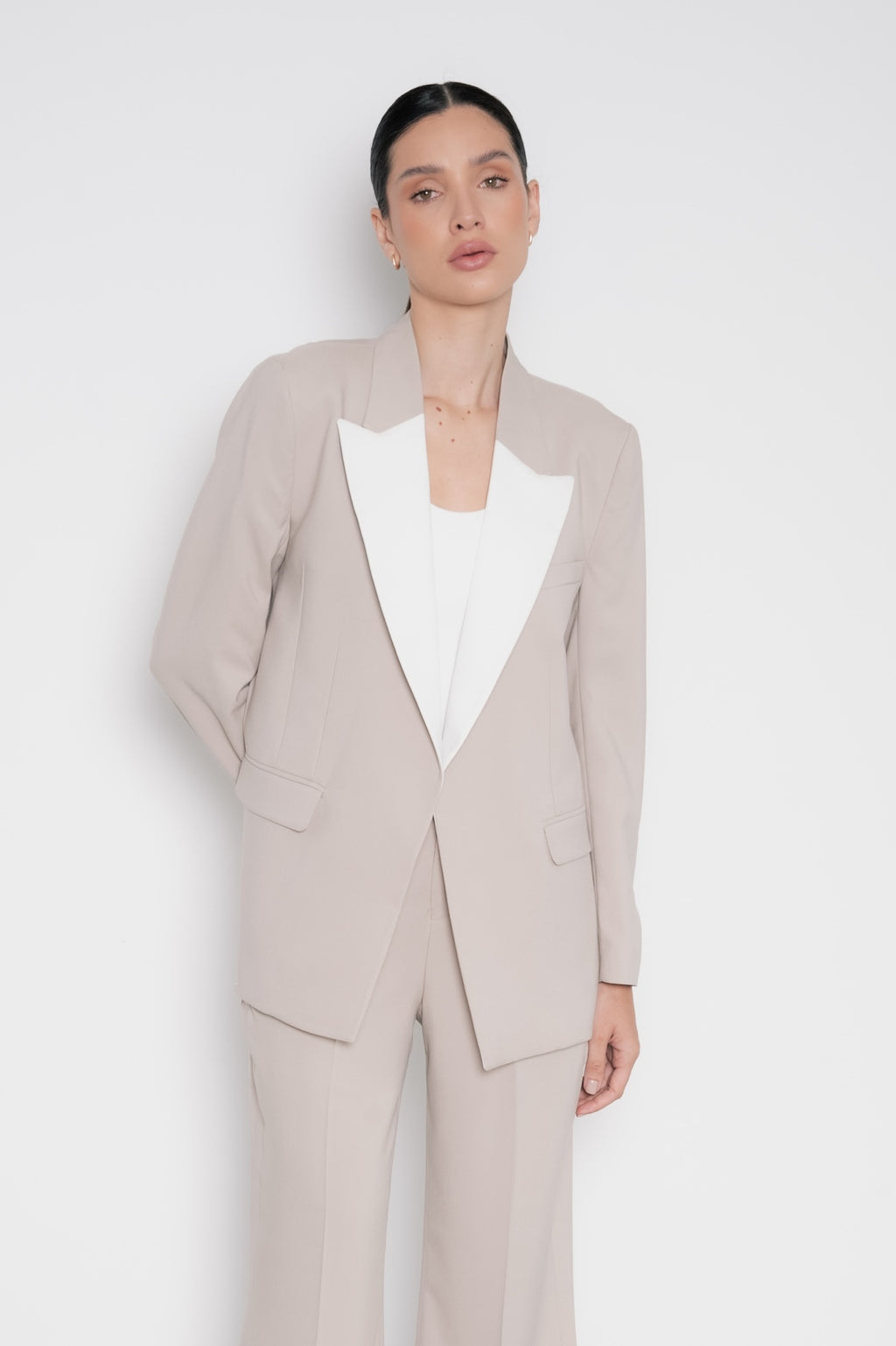 Blazer Blanca Beige Crema