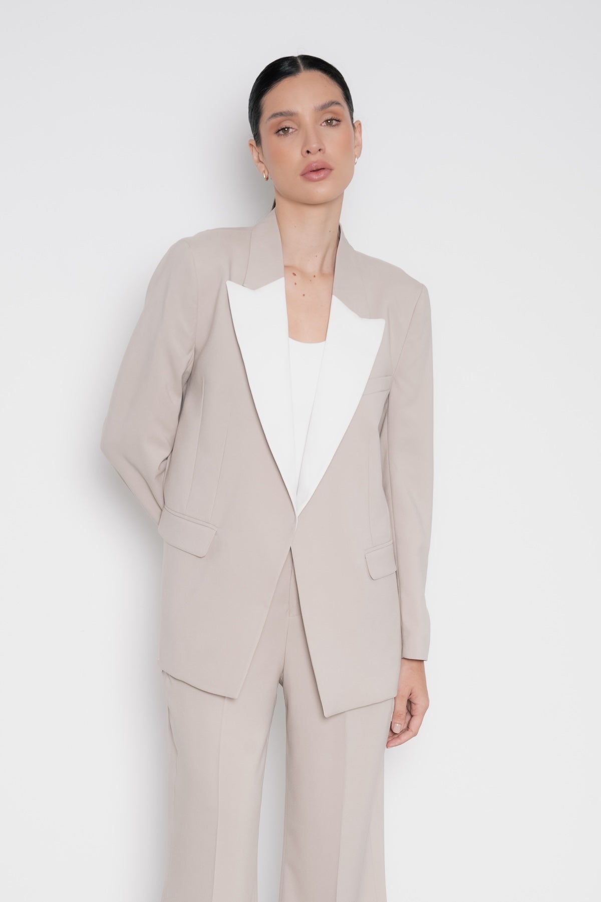 Blazer Blanca Beige Crema