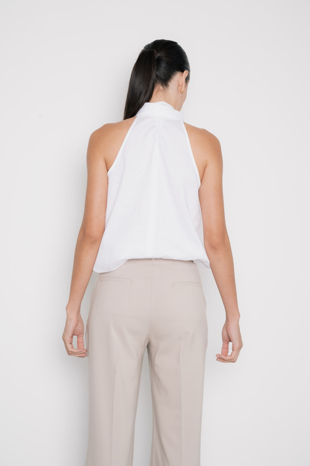 Camisa de Lino con Lazo Blanca