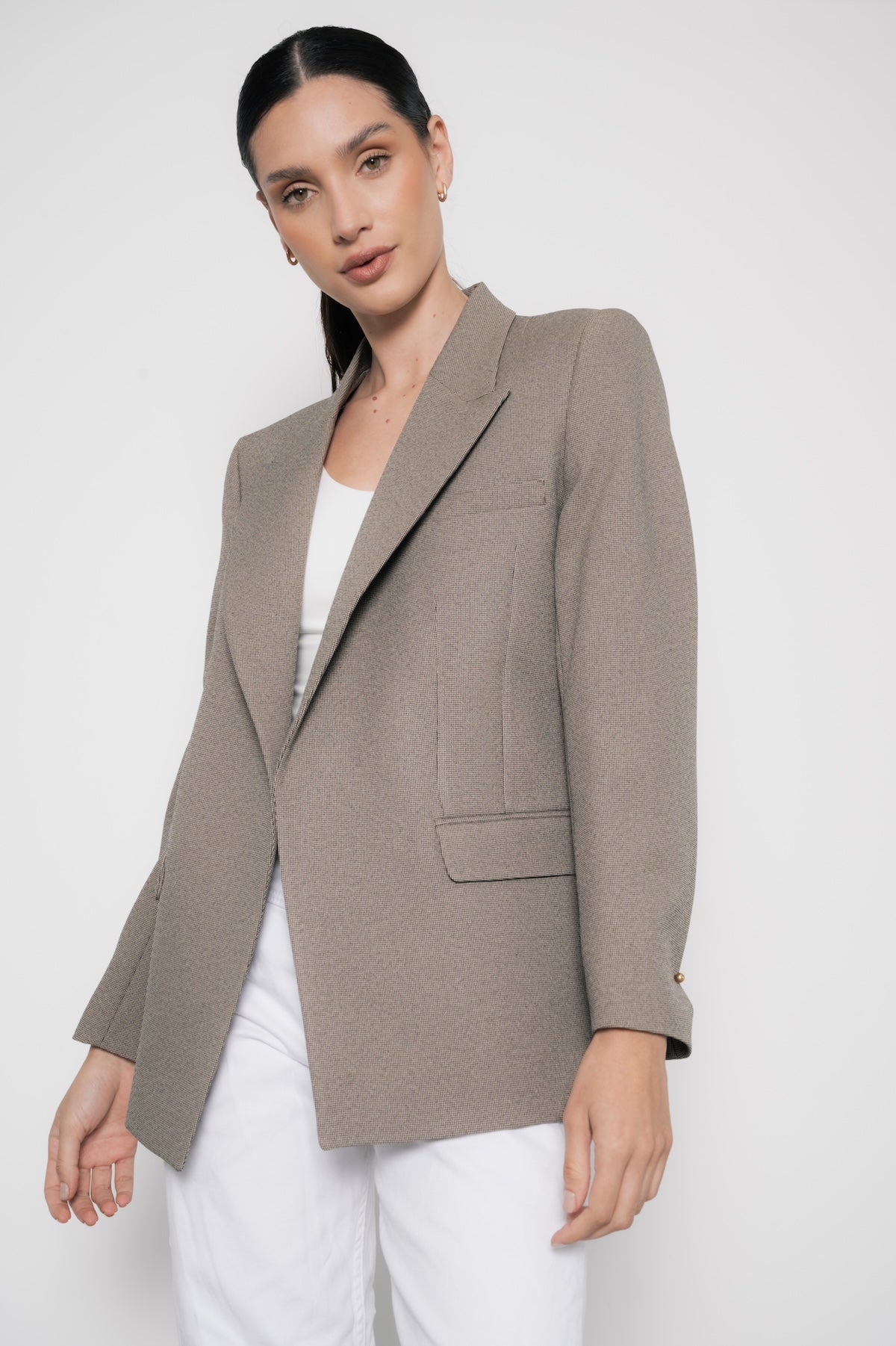 Blazer Époque Pata de Gallo Marrón